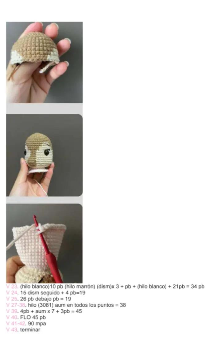 Reno Amigurumi Navideño con Sombrero de Santa Claus