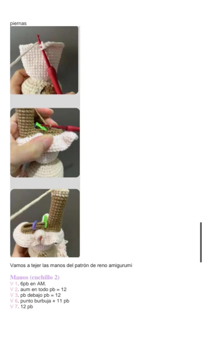 Reno Amigurumi Navideño con Sombrero de Santa Claus