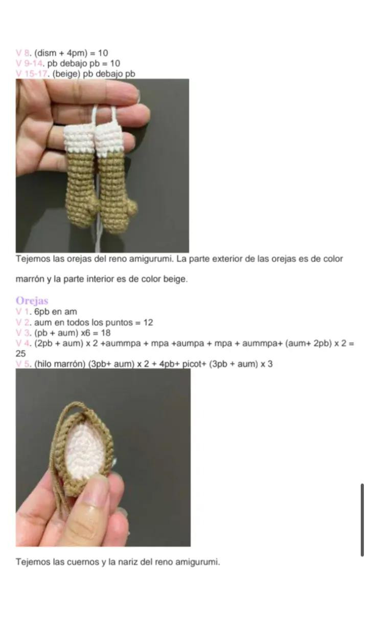 Reno Amigurumi Navideño con Sombrero de Santa Claus