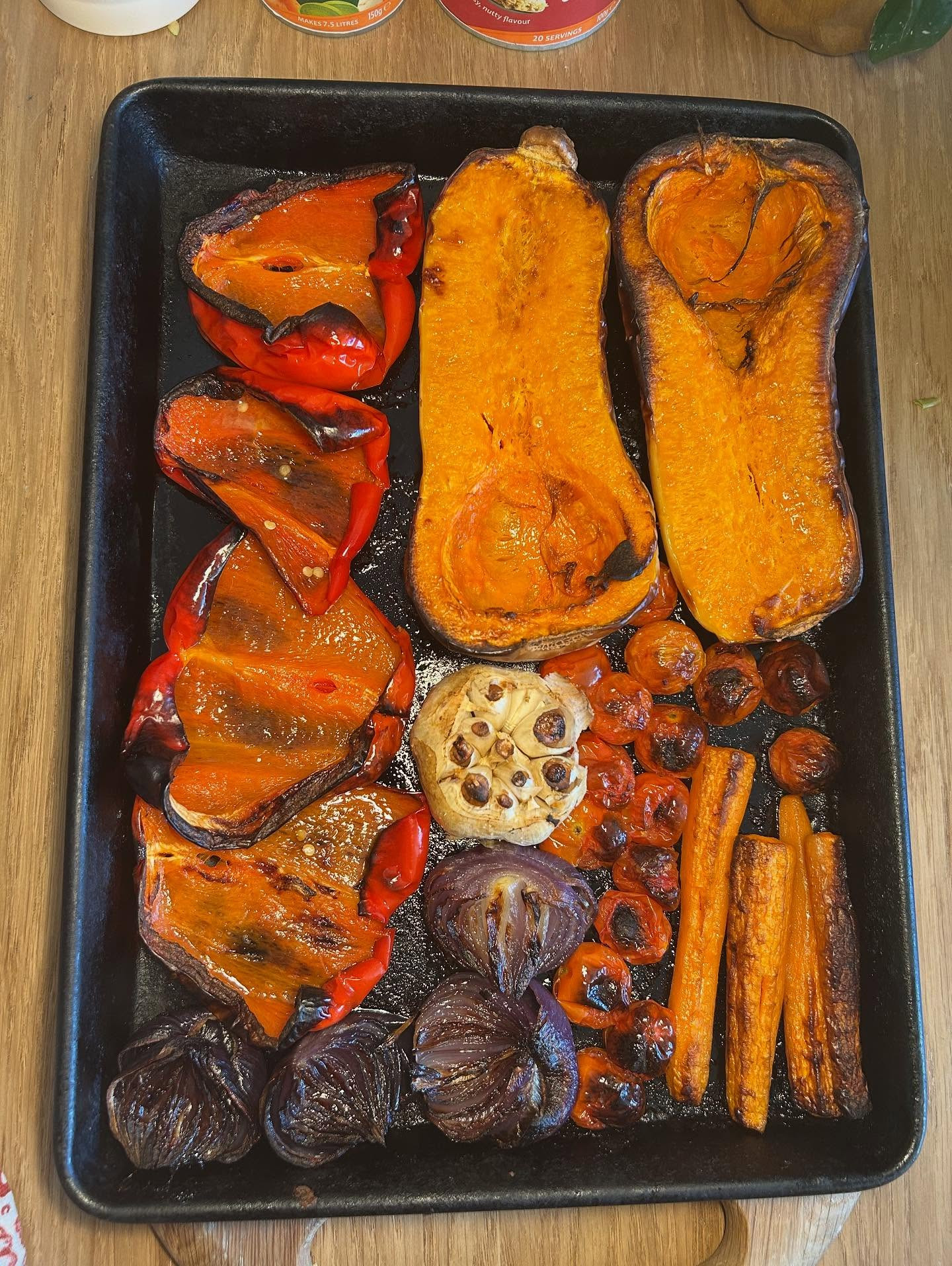 Roasted Autumn Veggie Soup with Chilli Oil Swirl