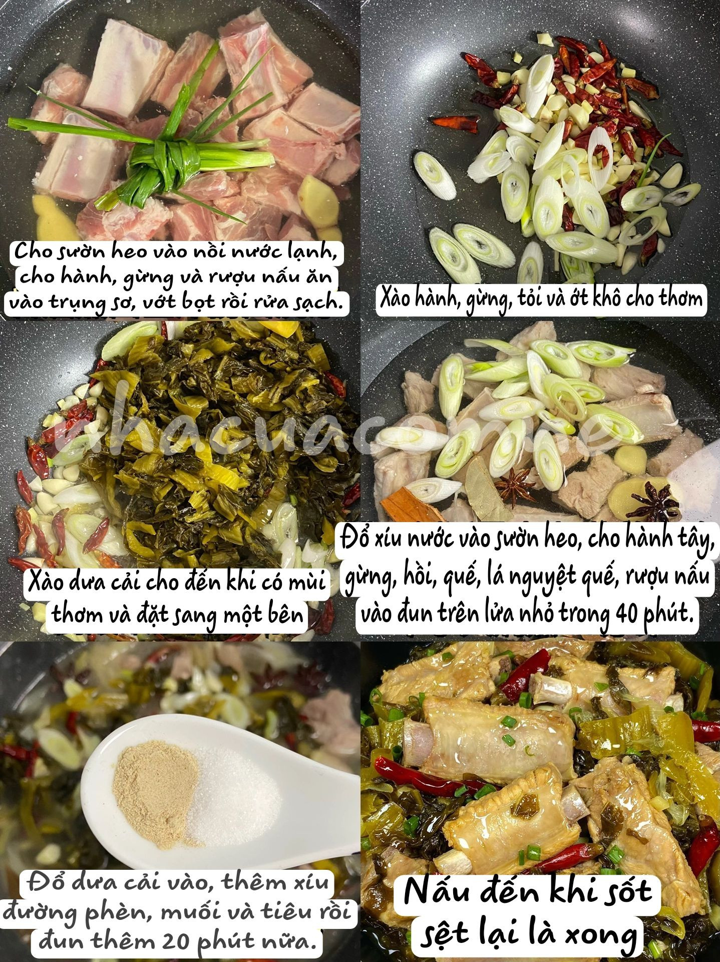 Sườn Heo Xào Dưa Cải Giòn Thơm Đậm Đà Hương Vị Quê