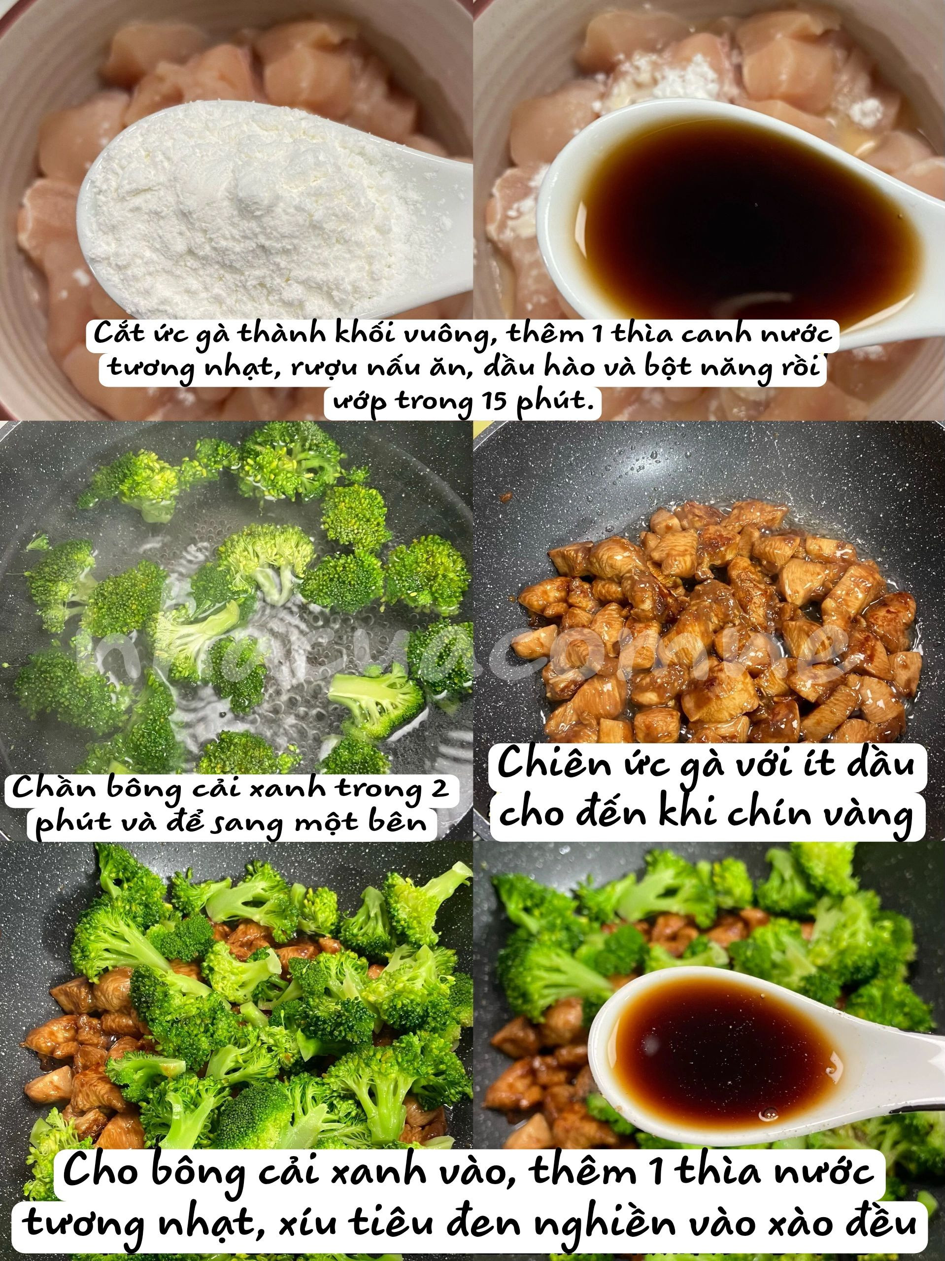 Ức gà xào bông cải xanh