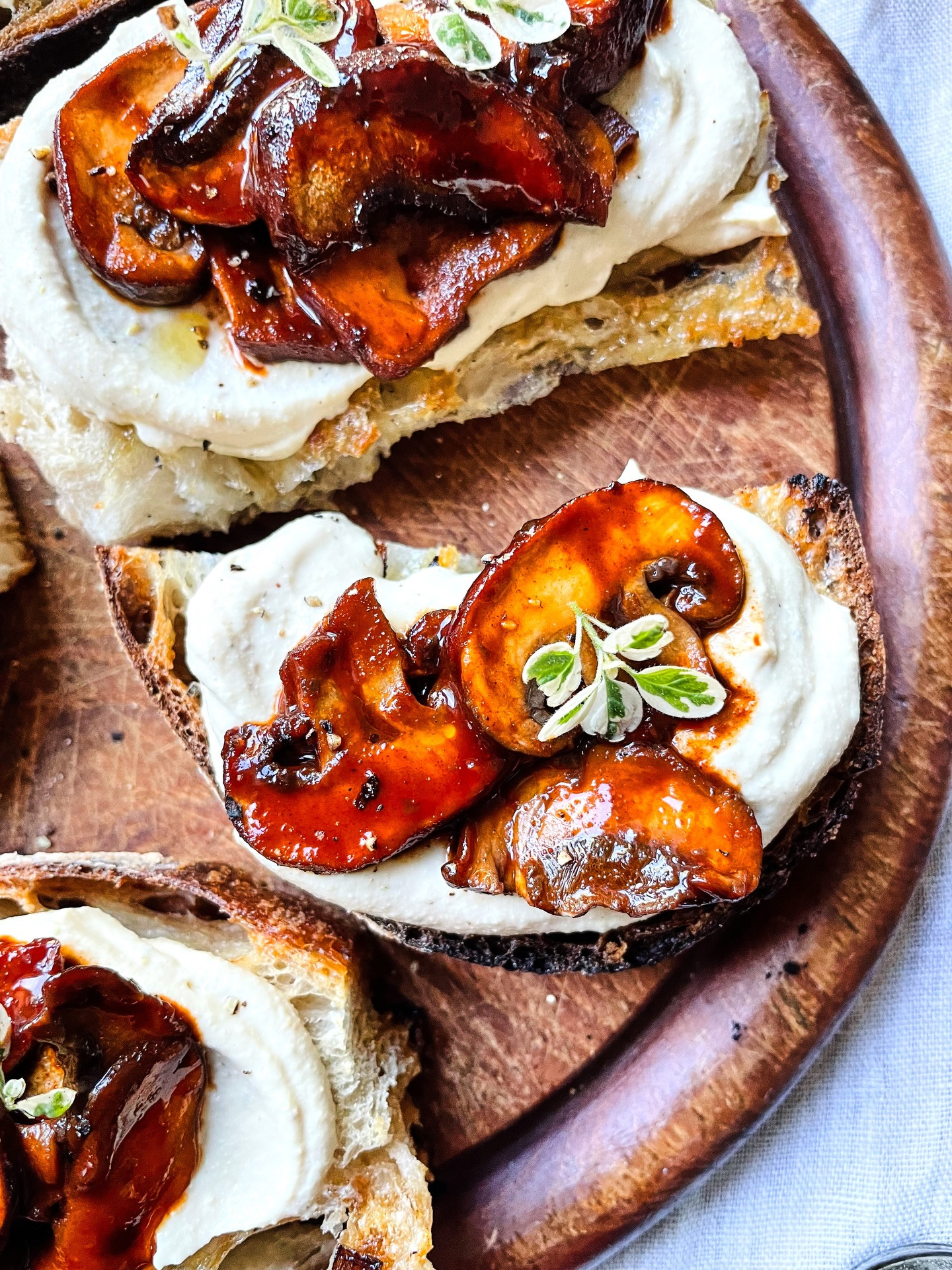 Umami Mushroom Bliss on Whipped Tofu Toast