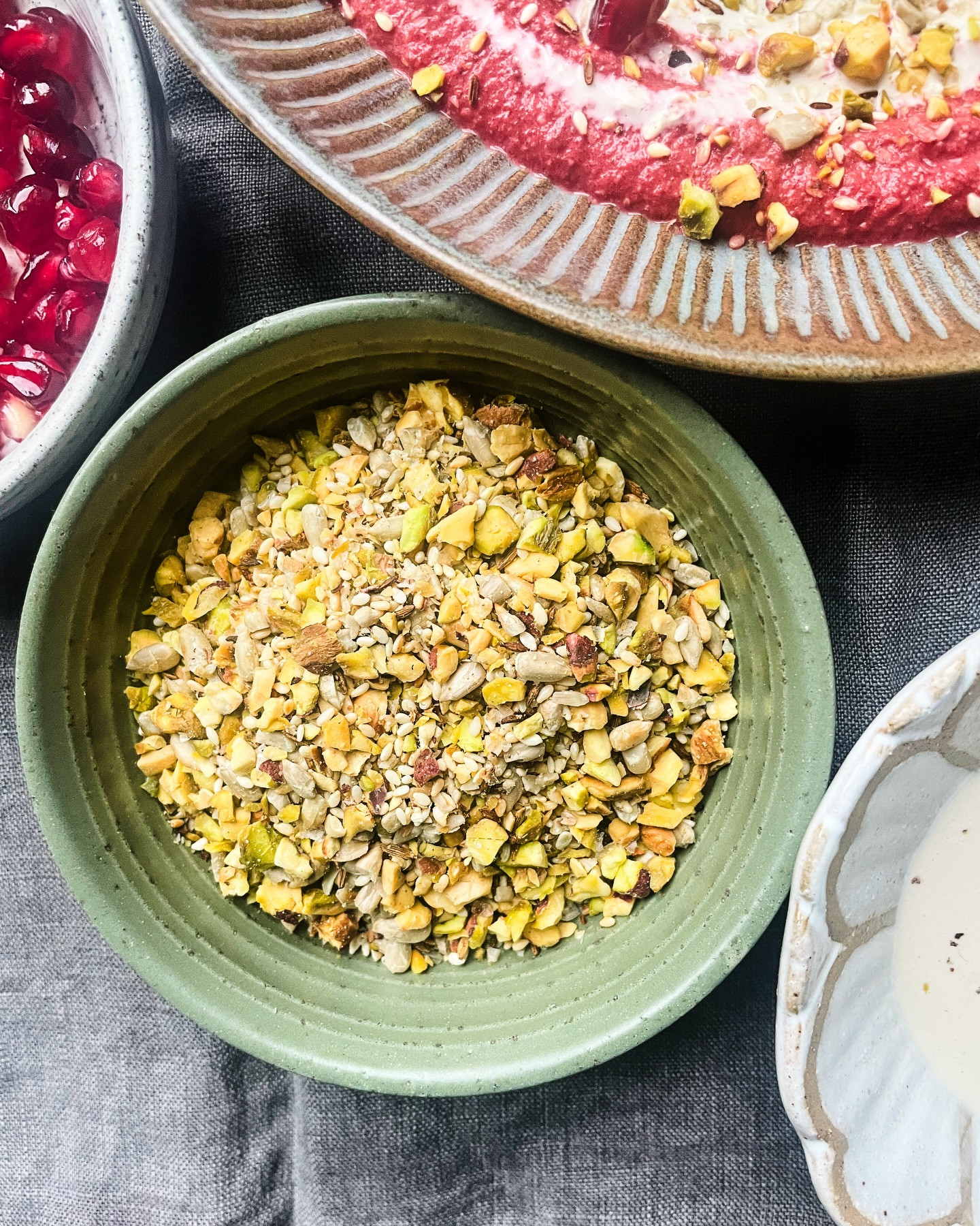 Vibrant Beetroot Delight with Whipped Tahini & Pistachio Crunch