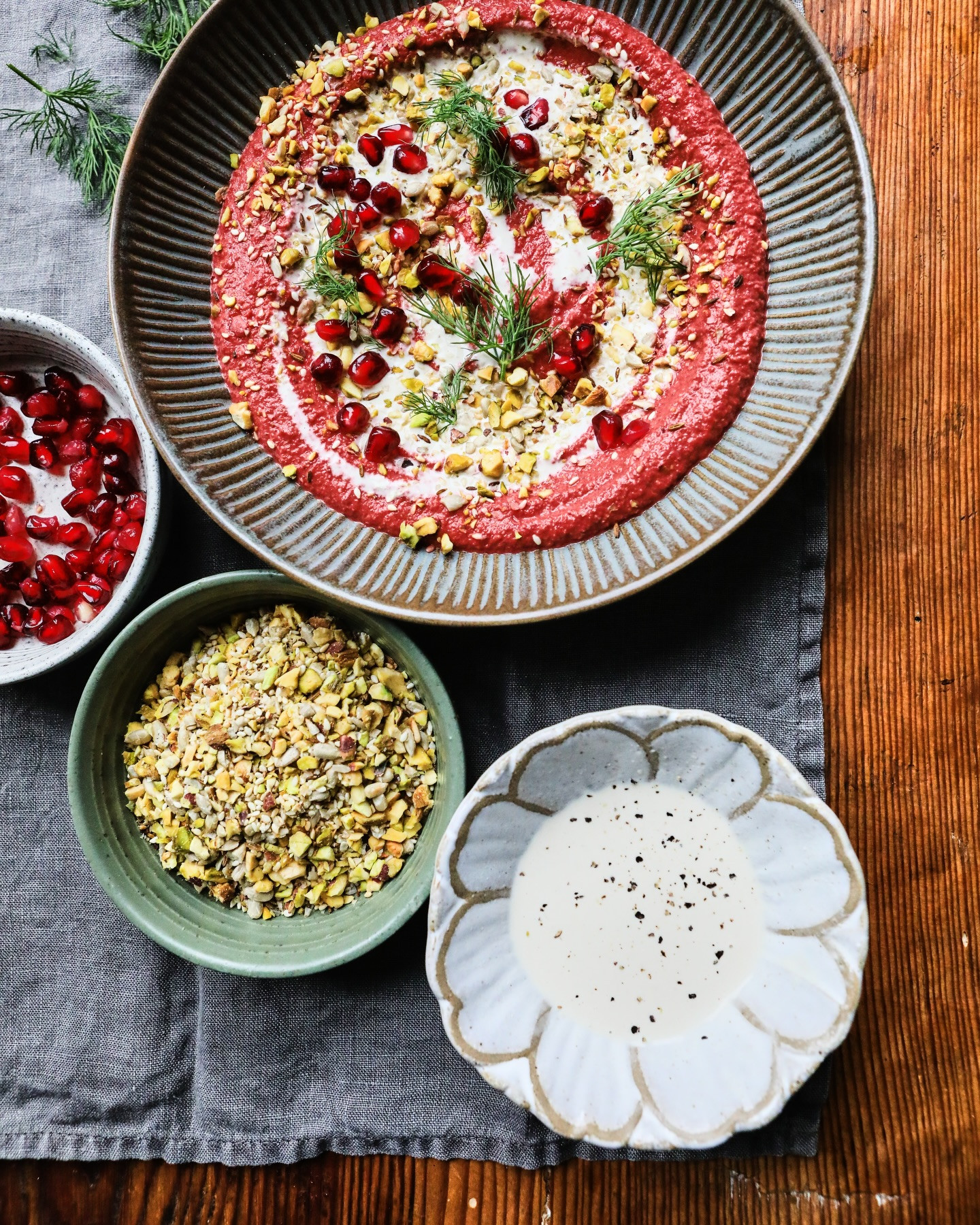 Vibrant Beetroot Delight with Whipped Tahini & Pistachio Crunch
