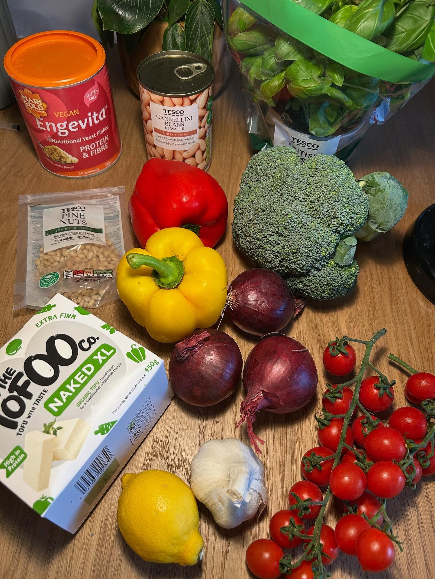 Vibrant Tofu and Roasted Veggie Basil Bowl