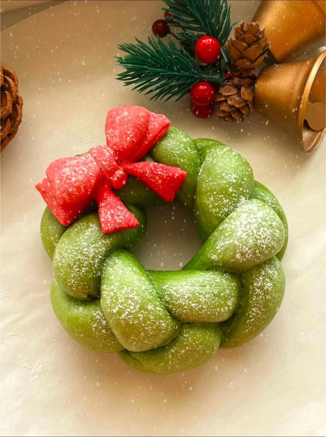 Vòng bánh Giáng Sinh matcha quế, món quà sức khỏe độc đáo