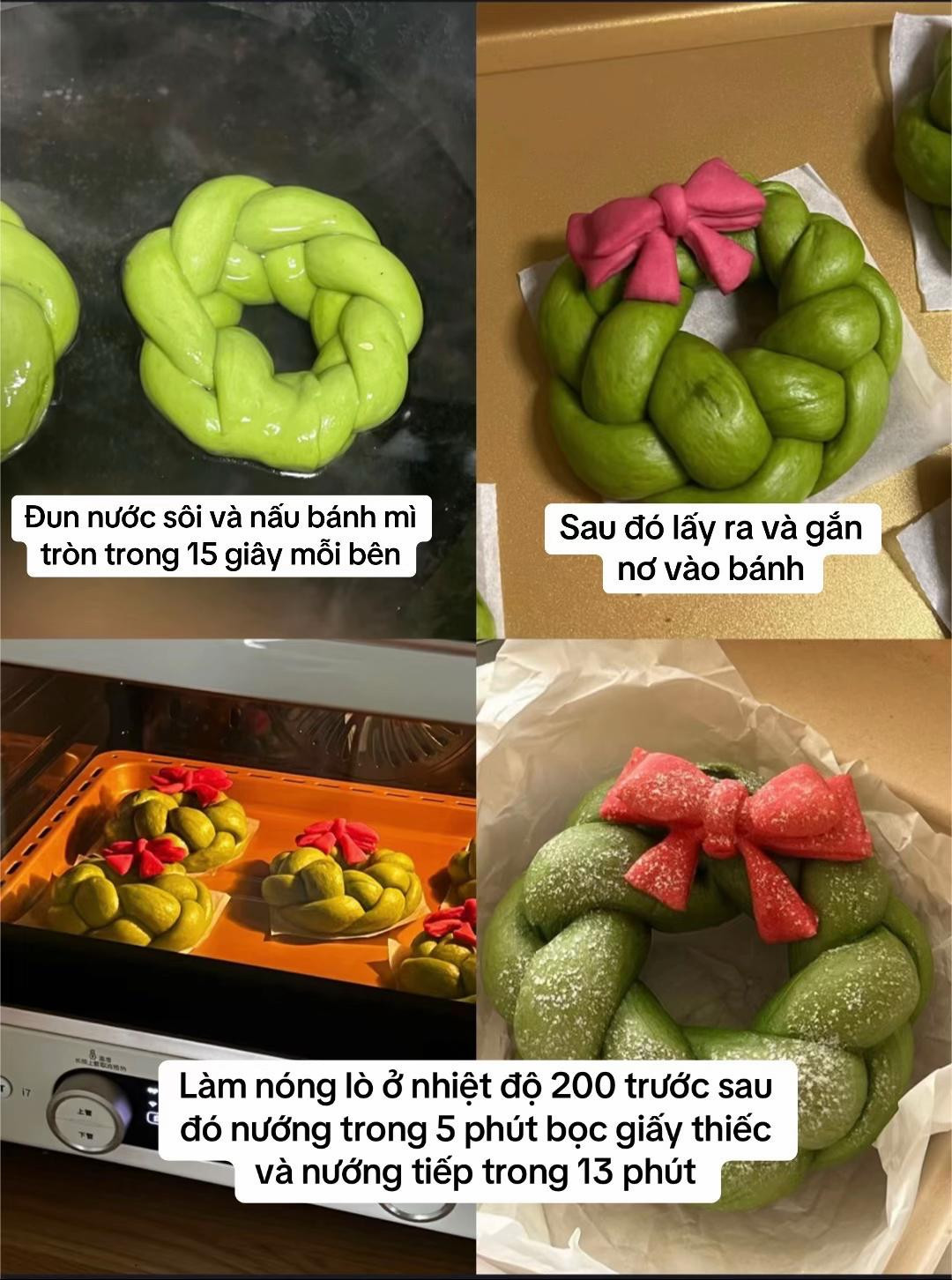 Vòng bánh Giáng Sinh matcha quế, món quà sức khỏe độc đáo