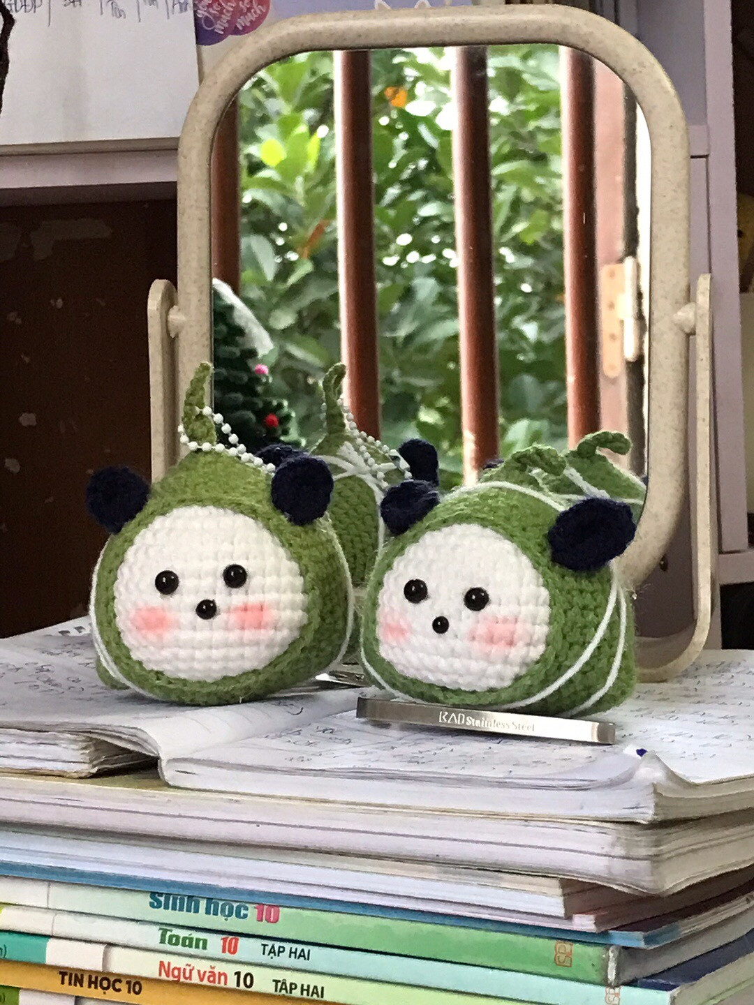 Chart Móc Len Bánh Giò Cute, Amigurumi Trứng Cuộn Xanh
