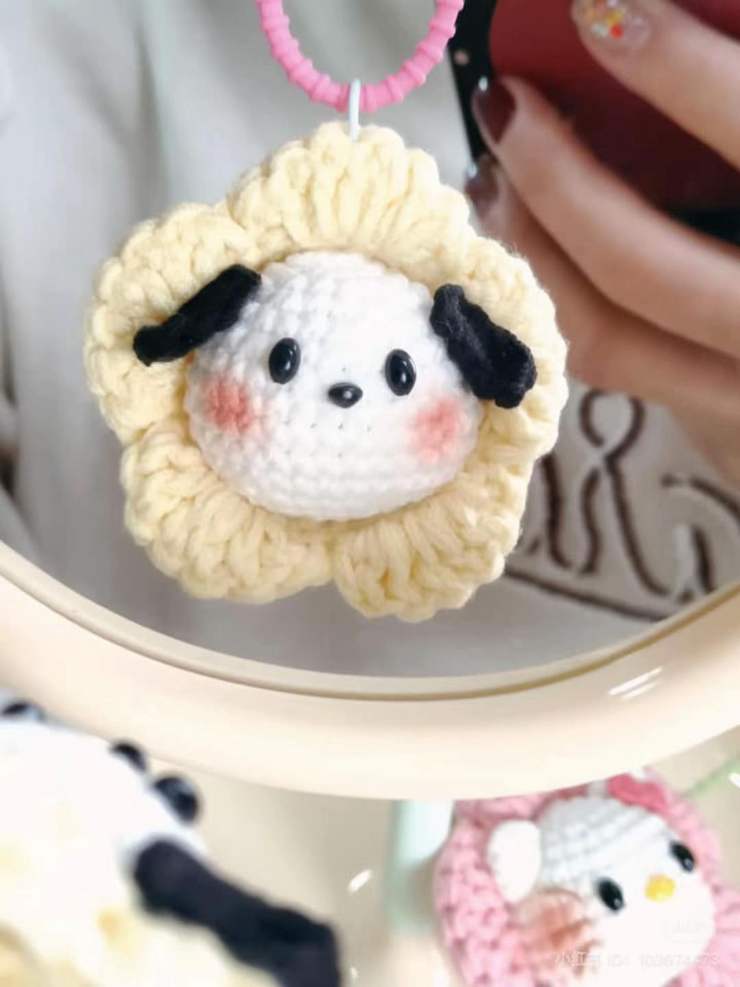 Crochet Flower Keychains: Hello Kitty and Pochacco Amigurumi