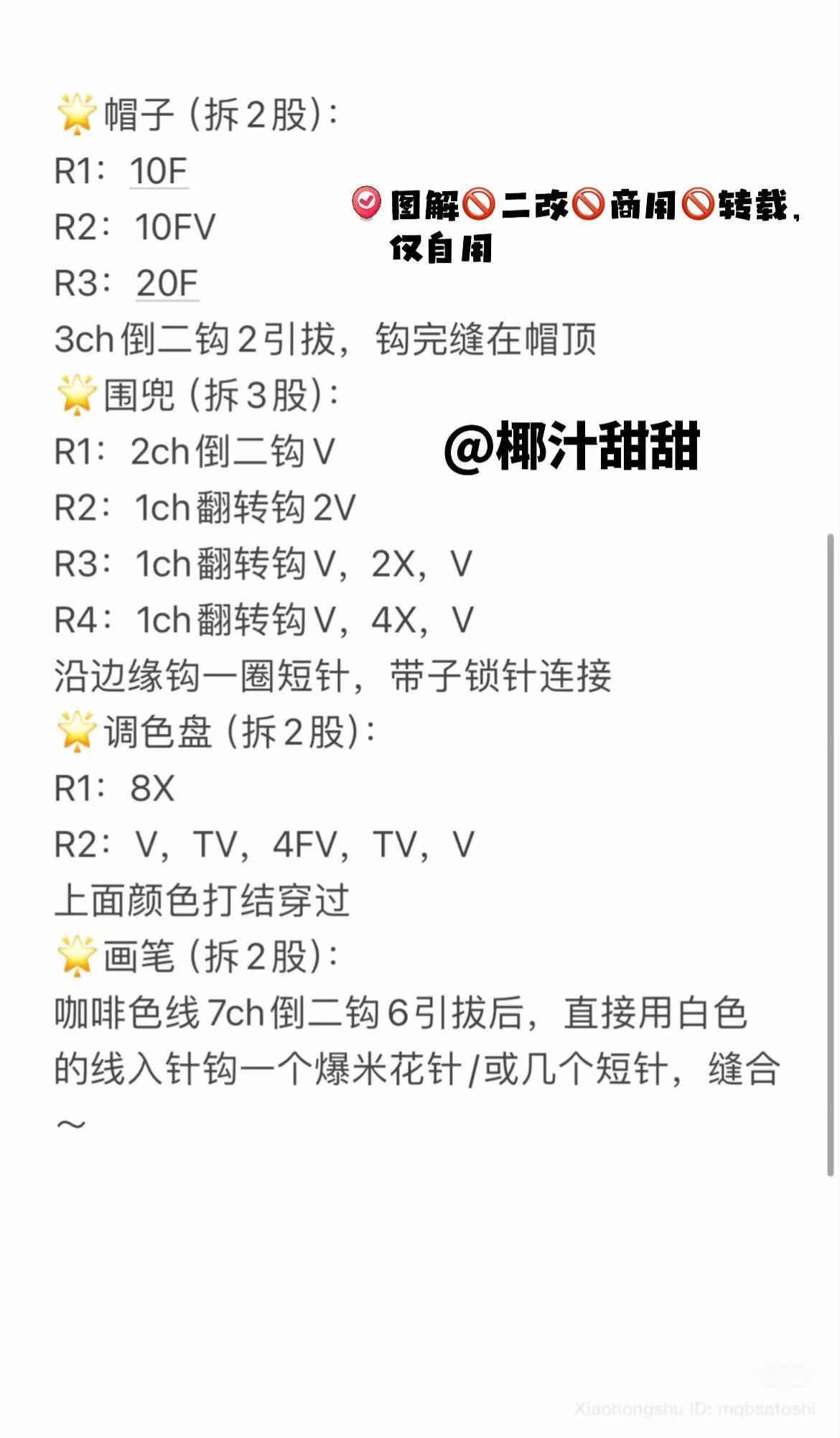 Crochet Pattern for Painter Cat Amigurumi with Hat and Palette