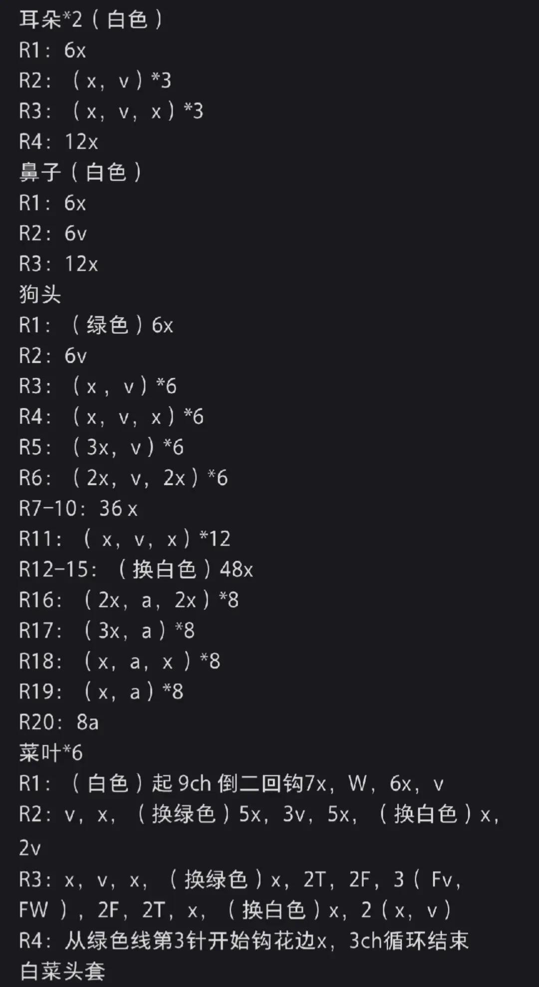 Cute Green Cabbage Dog Crochet Keychain Pattern