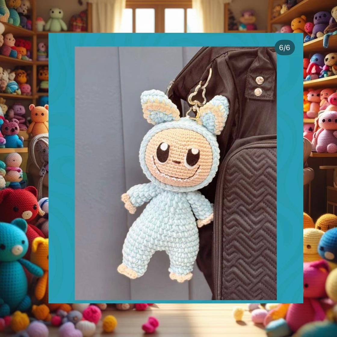 Receita Grátis Amigurumi Labubu com Fio Chenille