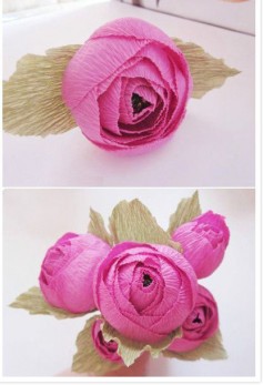 Gấp hoa hồng bằng giấy nhún và kẹo