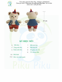 Chart móc gấu teddy đội mũ và mặc áo