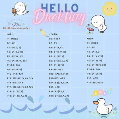 chart móc vit hello duckling