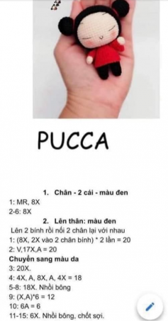 Chart móc búp bê bé gái pucca.