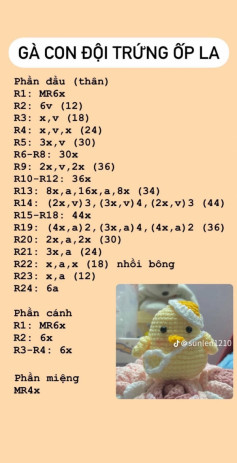 Chart móc gà con đội trứng ốp la.