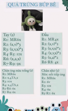 Chart móc quả trứng búp bê.