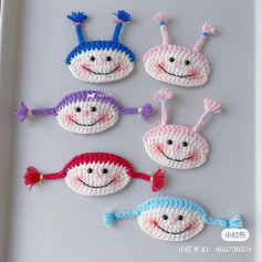 Baby girl face hair clip crochet pattern