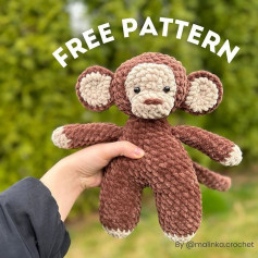 Big-eared monkey crochet pattern