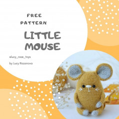 Brown eared yellow mouse crochet pattern.