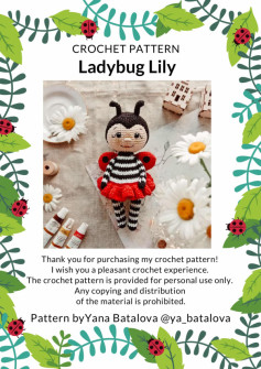 Crochet pattern ladybug lily