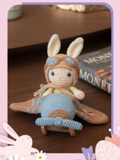Crochet pilot bunny