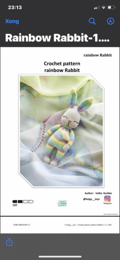 Crochet rainbow bunny