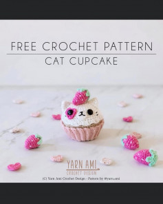 cupcake crochet pattern, cat head
