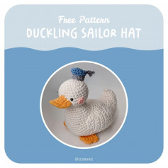 Duck crochet pattern wearing a sailor hat