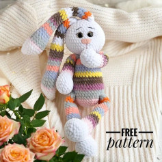 Long and colorful rabbit crochet pattern