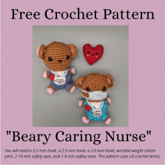 Nurse bear crochet pattern.