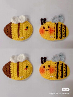 Pattern of bee hairpin crochet
