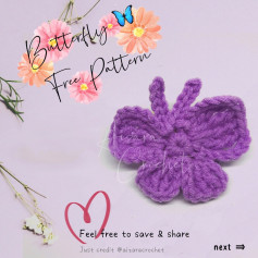 Purple butterfly crochet pattern.
