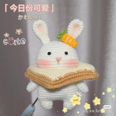 Rabbit crochet pattern wearing toast