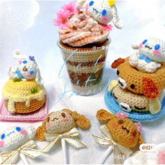 Rabbit head cream crochet pattern