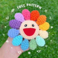 Rainbow flower crochet pattern