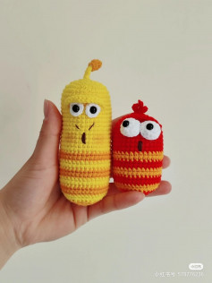 Red and yellow lavar crochet pattern