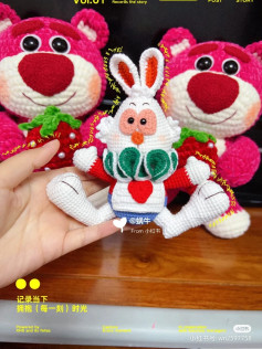 Red-eared rabbit crochet pattern, neck bow tie