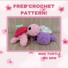 Small red shell turtle crochet pattern.
