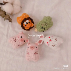 Small size tiger, pig and rabbit crochet pattern