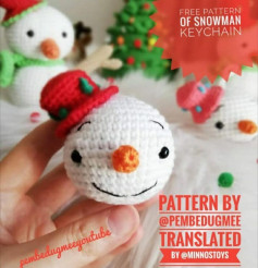 Snowman head crochet hook pattern.