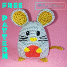 Yellow mouse ear crochet pattern