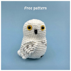 Black-eyed white owl crochet pattern.