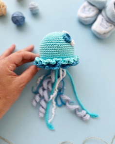 blue jellyfish crochet