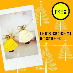 Christmas tree crochet pattern in yellow and white