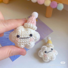 Clouds wearing hats crochet pattern