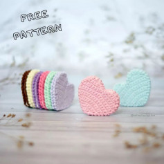 Colorful heart-shaped crochet pattern