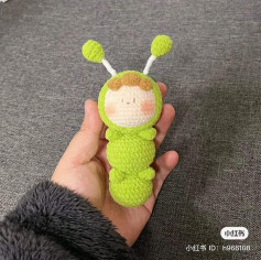 crochet pattern baby green worm.